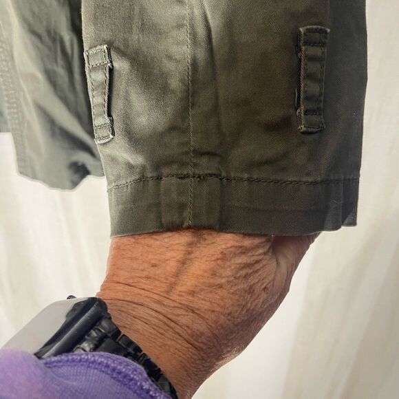 Coldwater Creek classic olive green‎ open front utility jacket, size 16 - Picture 5 of 11
